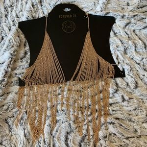 Fringe brallete body chain